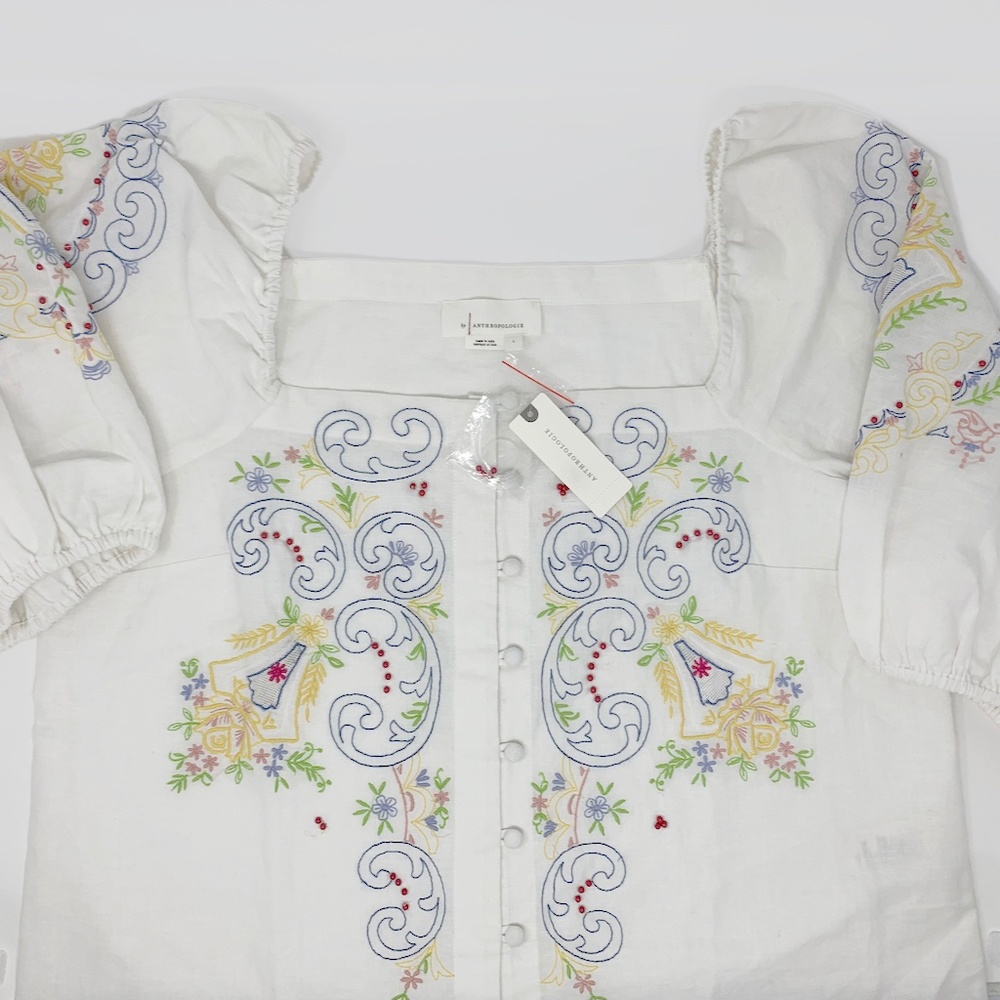 ANTHROPOLOGIE | Lightweight Paisley Embellished Blouse | NWT - Picture 4 of 7